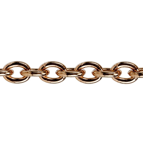 Rose Brass Cable Chain 5.5 x 7.5mm - 1 Foot