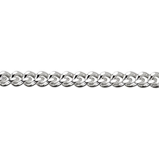 Sterling Silver Chain - Flat Curb 1.21mm - By the Foot