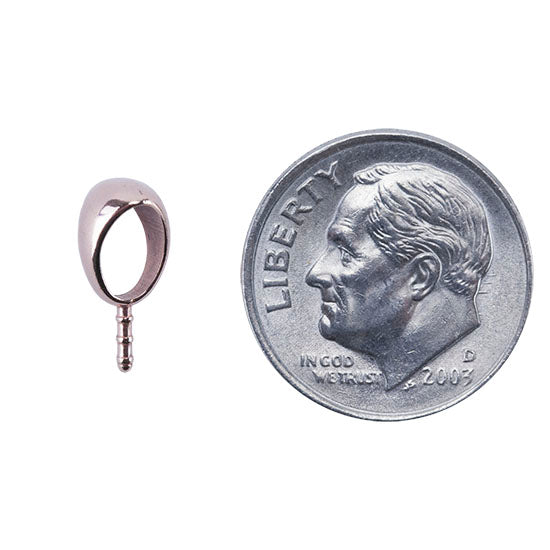 Copper Embeddable - Pendant Bail 6mm x 3.9mm with dime