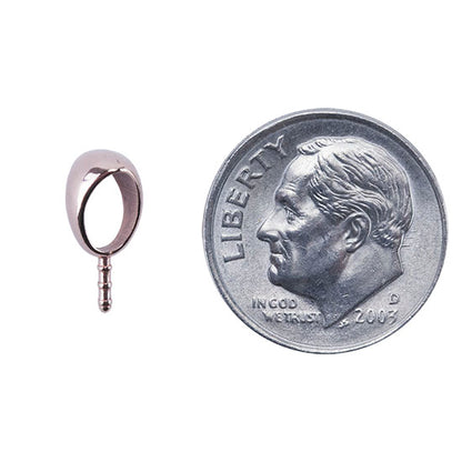 Copper Embeddable - Pendant Bail 6mm x 3.9mm with dime