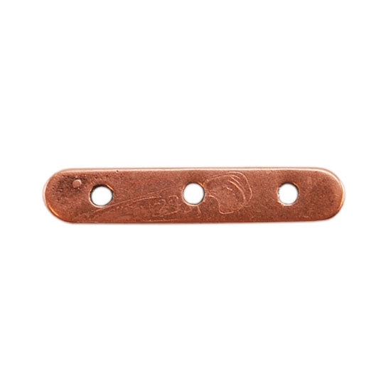 Copper Rectangular Spacer Copper Plate Bar Spacer - Triple Strand Pkg/2