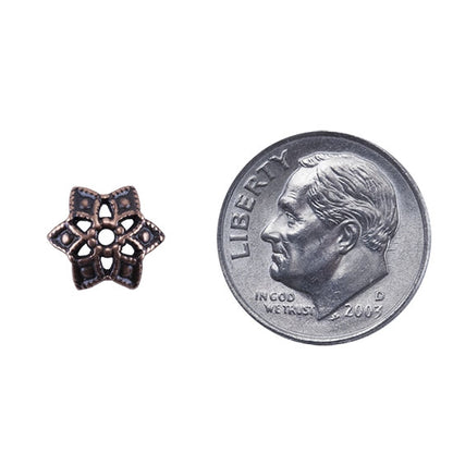 Copper Plate Bead Cap - Snowflake 8.5mm Pkg/2 - Cool Tools