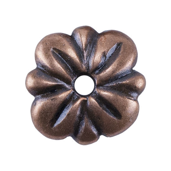 Copper Plate Bead Cap - Carved Flower 7mm Pkg/2