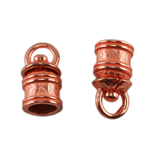 Copper Plate End Caps - Swivel Floral 5mm Pkg/2