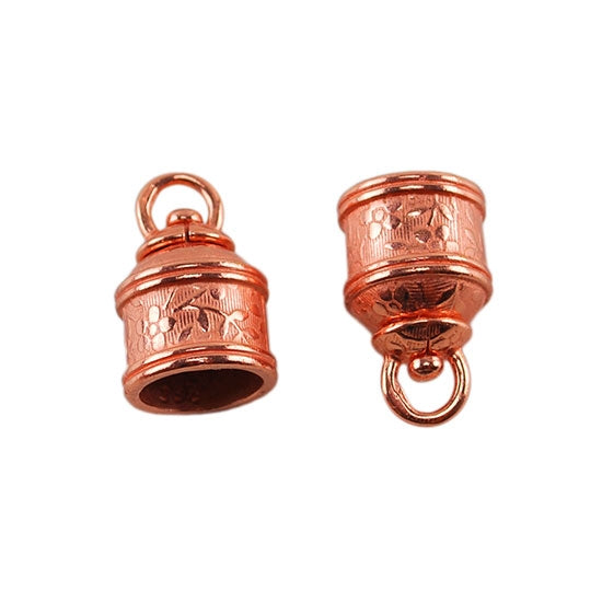 Copper Plate End Caps - Swivel Floral 10mm Pkg/2