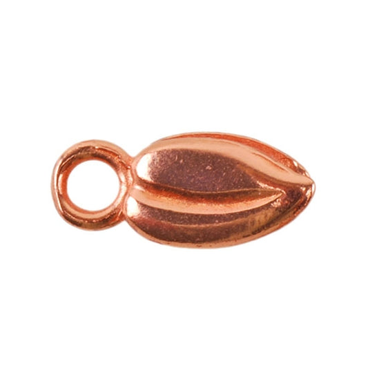 Copper Plate Crimp End Cap - Heart Leaf 1.5mm Pkg/2