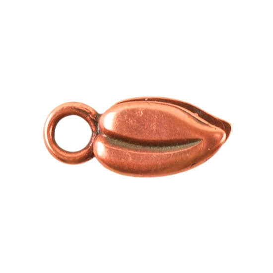 Copper Plate Crimp End Cap - Heart Leaf 2mm Pkg/2