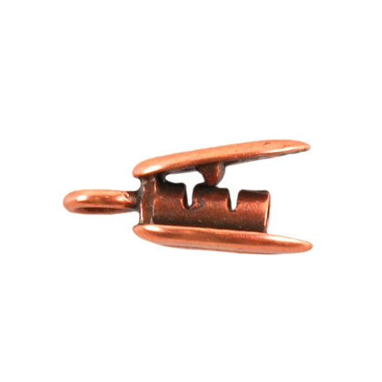 Copper Plate Crimp End Cap - Heart Leaf 2mm Pkg/2