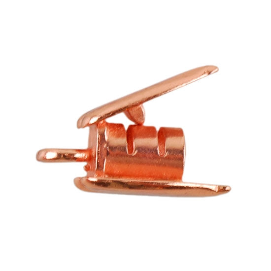 Copper Plate Crimp End Cap - Heart Leaf 3mm Pkg/2