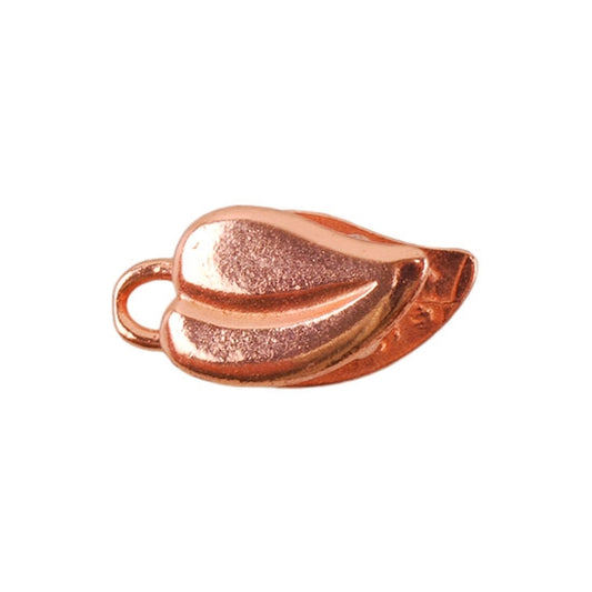 Copper Plate Crimp End Cap - Heart Leaf 4mm Pkg/2