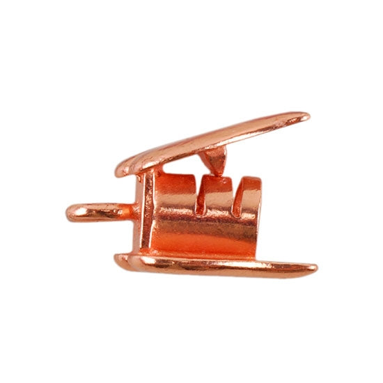 Copper Plate Crimp End Cap - Heart Leaf 4mm Pkg/2