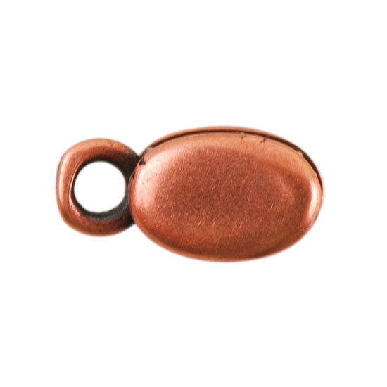 Copper Plate Crimp End Cap - Oval 2mm Pkg/2