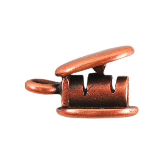 Copper Plate Crimp End Cap - Oval 2mm Pkg/2