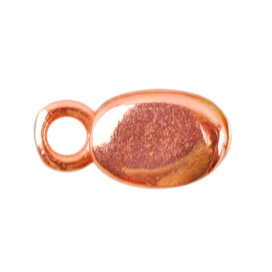 Copper Plate Crimp End Cap - Oval 2mm Pkg/2