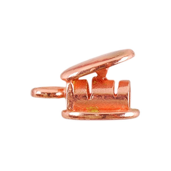 Copper Plate Crimp End Cap - Oval 2mm Pkg/2