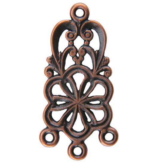 Copper Plate Connector - Flower Heart Pkg/2