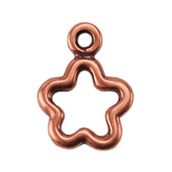 Copper Plate Charm - Open Flower Pkg/1