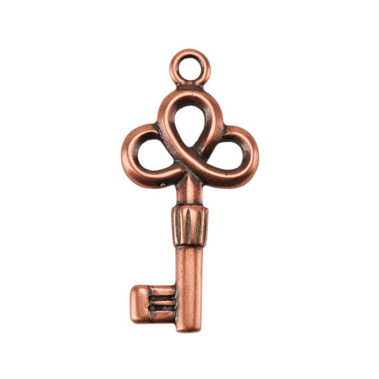 Copper Plate Charm - Key Medium Pkg/1