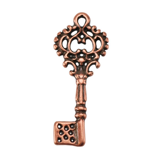 Copper Plate Charm - Key Small Pkg/1