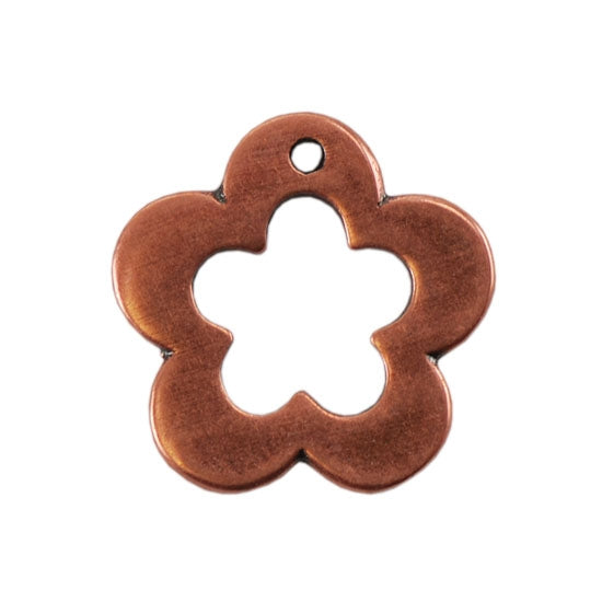 Copper Plate Charm - Flower Pkg/1