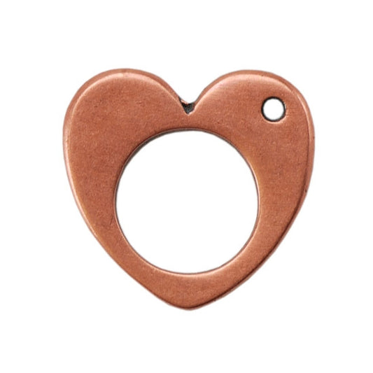 Copper Plate Charm - Heart Pkg/1