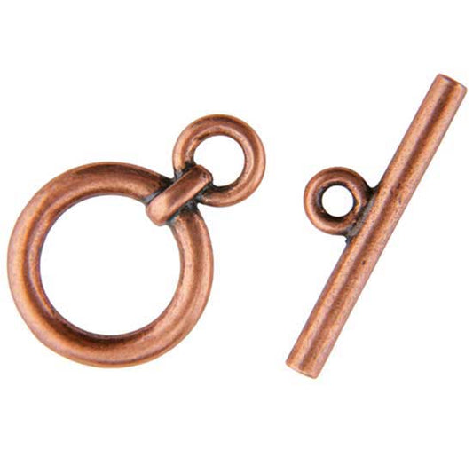 Copper Plate Toggle Clasp - Plain Circle - 1 Set