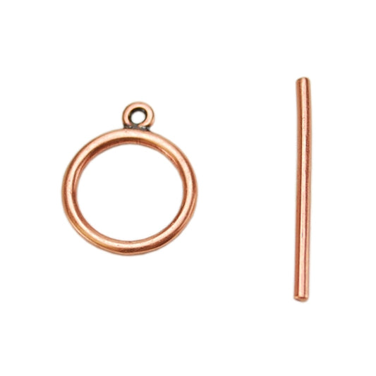 Copper Plate Toggle Clasp - Mini Wire Round - 1 Set