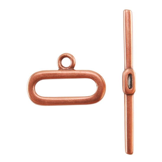 Copper Plate Toggle Clasp - Capsule - 1 Set