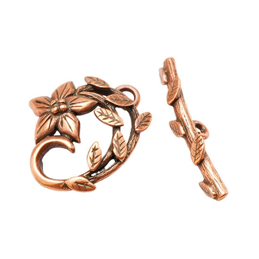 Copper Plate Mini Toggle Clasp - Dogwood - 1 Set