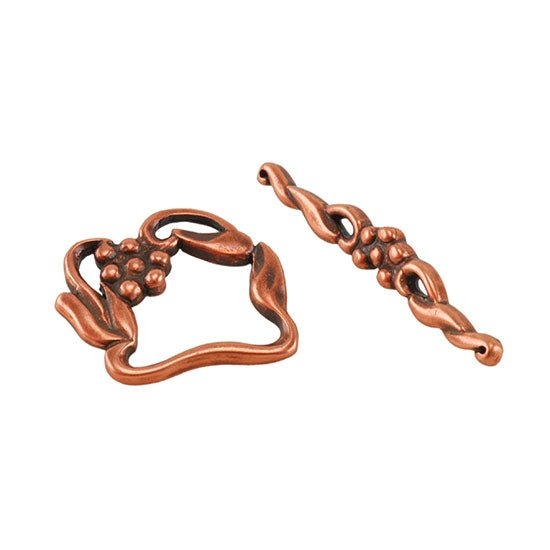 Copper Plate Toggle Clasp - Victorian Twist - 1 Set