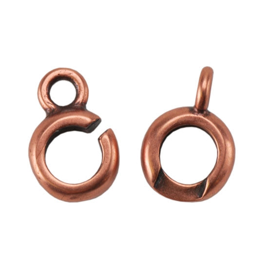 Copper Plate Hook & Eye Clasp - Slip Lock Medium Mini - 1 Set