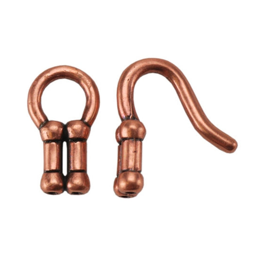 Copper Plate Hook & Eye Clasp - Double Strand - 1 Set