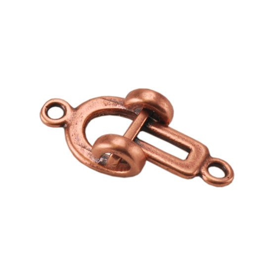 Copper Plate Hook & Eye Clasp - Contemporary Small - 1 Set