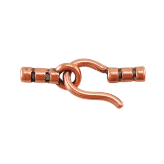 Copper Plate Hook & Eye Clasp - Crimp End 1mm - 1 Set