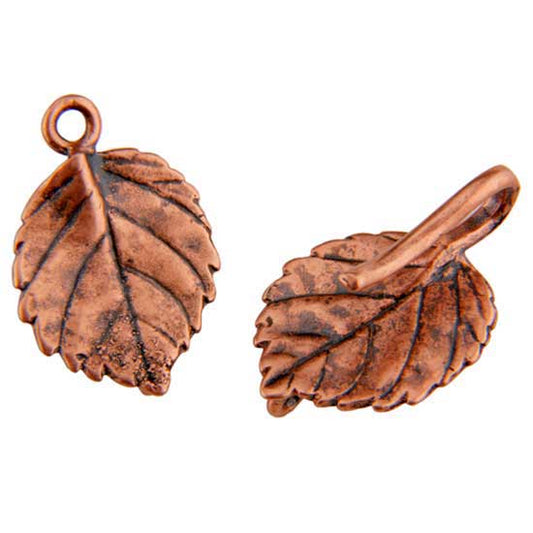 Copper Plate Hook & Eye Clasp - Aspen Leaf - 1 Set