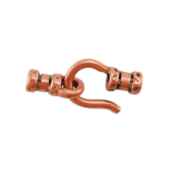 Copper Plate Hook & Eye Clasp - Crimp End 1mm - 1 Set