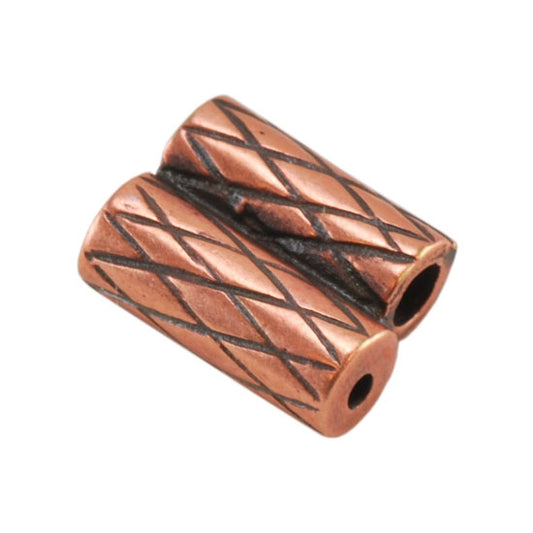 Copper Plate Slide Ends - Double Strand 1mm Pkg/2