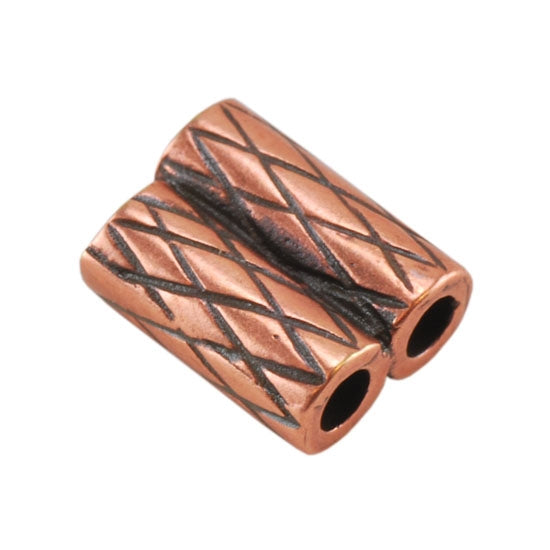 Copper Plate Slide Ends - Double Strand 1mm Pkg/2