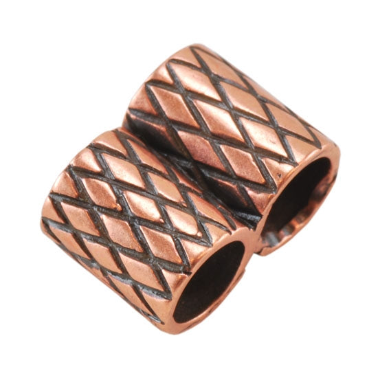 Copper Plate Slide Ends - Double Strand 4mm Pkg/2