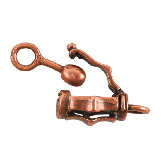 Copper Plate Ball & Joint Clasp - Medium Barrel - 1 Set