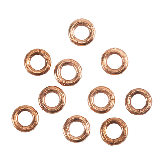 10 Copper Plate Closed Jump Ring - Round 5mm