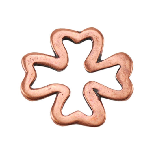 Copper Plate Jump Ring - Four Leaf Clover Pkg/2