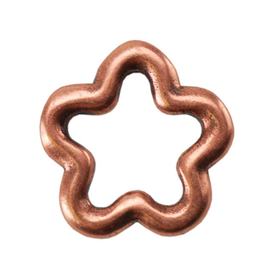 Copper Plate Jump Ring - Flower Small Pkg/2