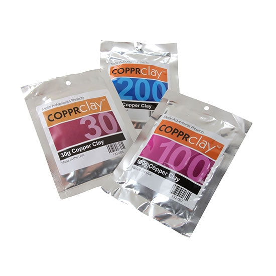 COPPRclay™ Metal Clay packages: 30g, 100g, and 200g