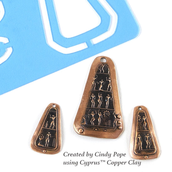 Cindy Pope Template - Tribal Triangle samples in cyprus copper clay