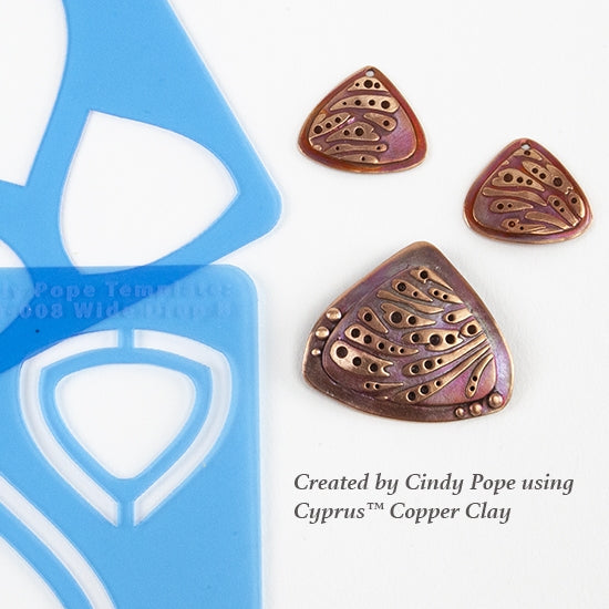 Cindy Pope Template - Wide Drop samples in cyprus copper clay