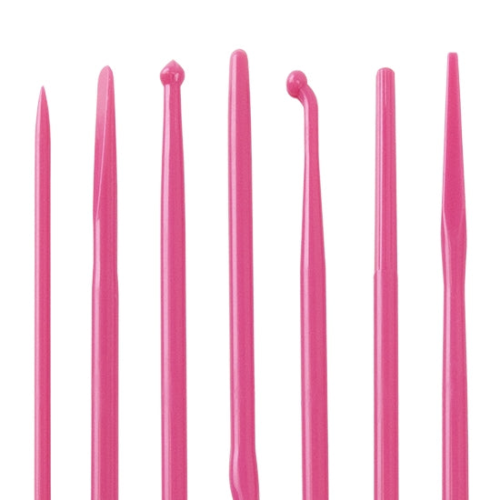 pink plastic Double Ended Sculpting Carving Tools - Set of 14 These double ended sculpting carving tools give you more options to shape your clay pieces into the masterpiece you envision. An assortment of heads to create any de