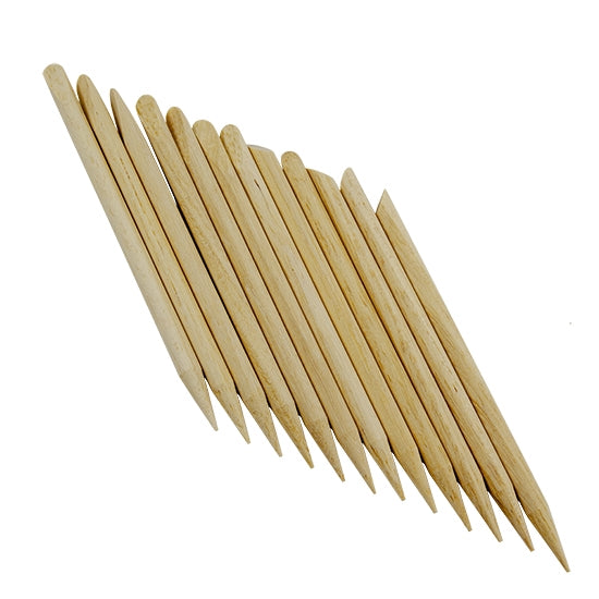 Double Ended Wood Carvers - Set of 12 The variety and shapes of these wooden modeling tools are carefully selected to meet many different needs. They are made of hard maple, are round in shape and have different tip shapes. This set includes four of each shaped tool