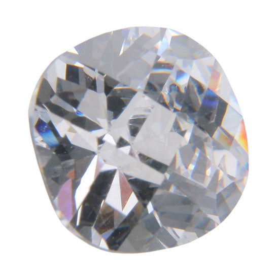 Cubic Zirconia - White Diamond - Cushion - Checkerboard