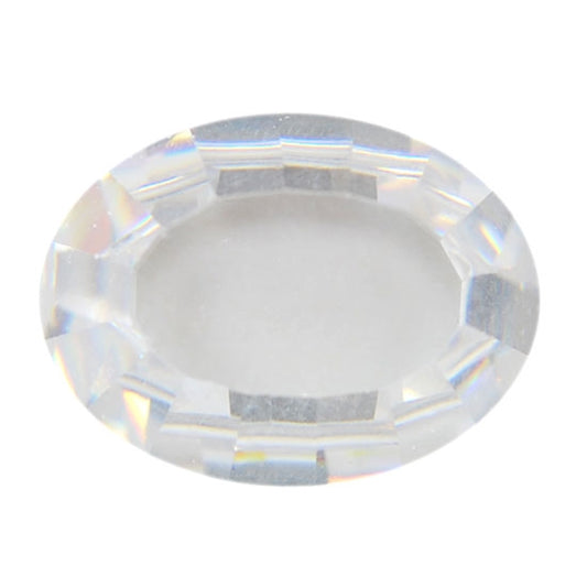 Cubic Zirconia - White Diamond - Cabochon Oval - Buff Top